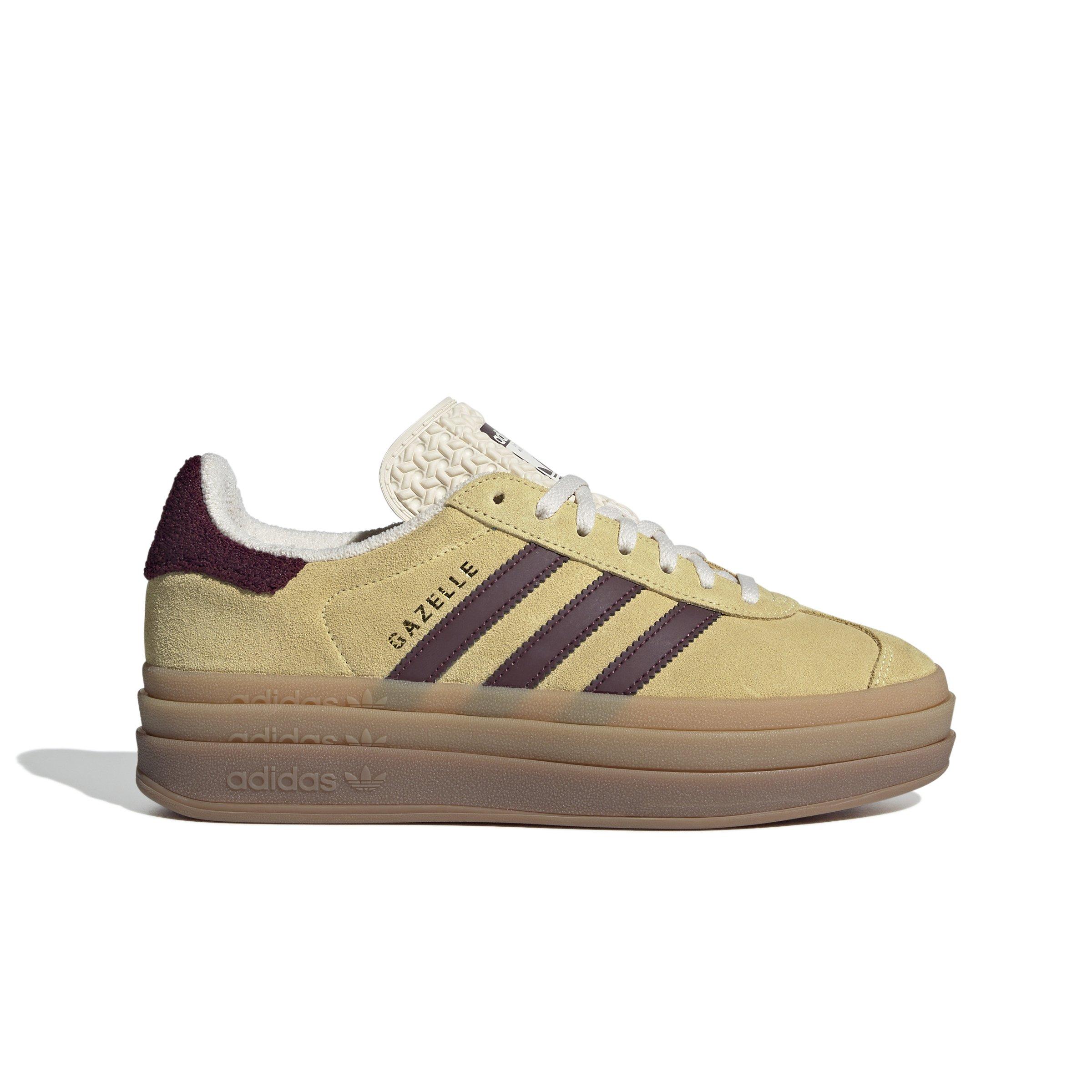 adidas Originals Gazelle Bold "Almost Yellow/Maroon/Wonder White" Women's Shoe - YELLOW/BROWN